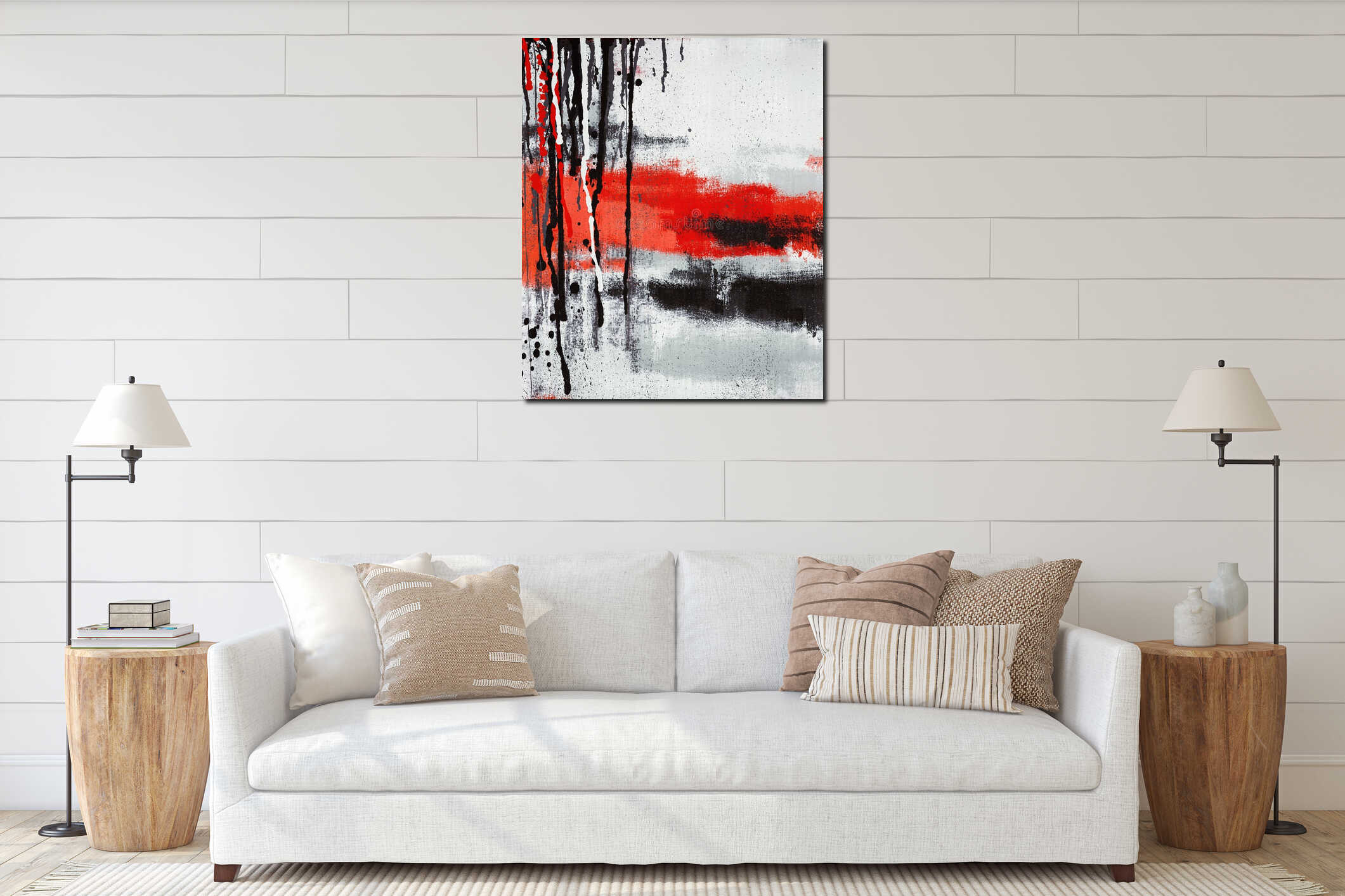 Canvas hanging interior mockup