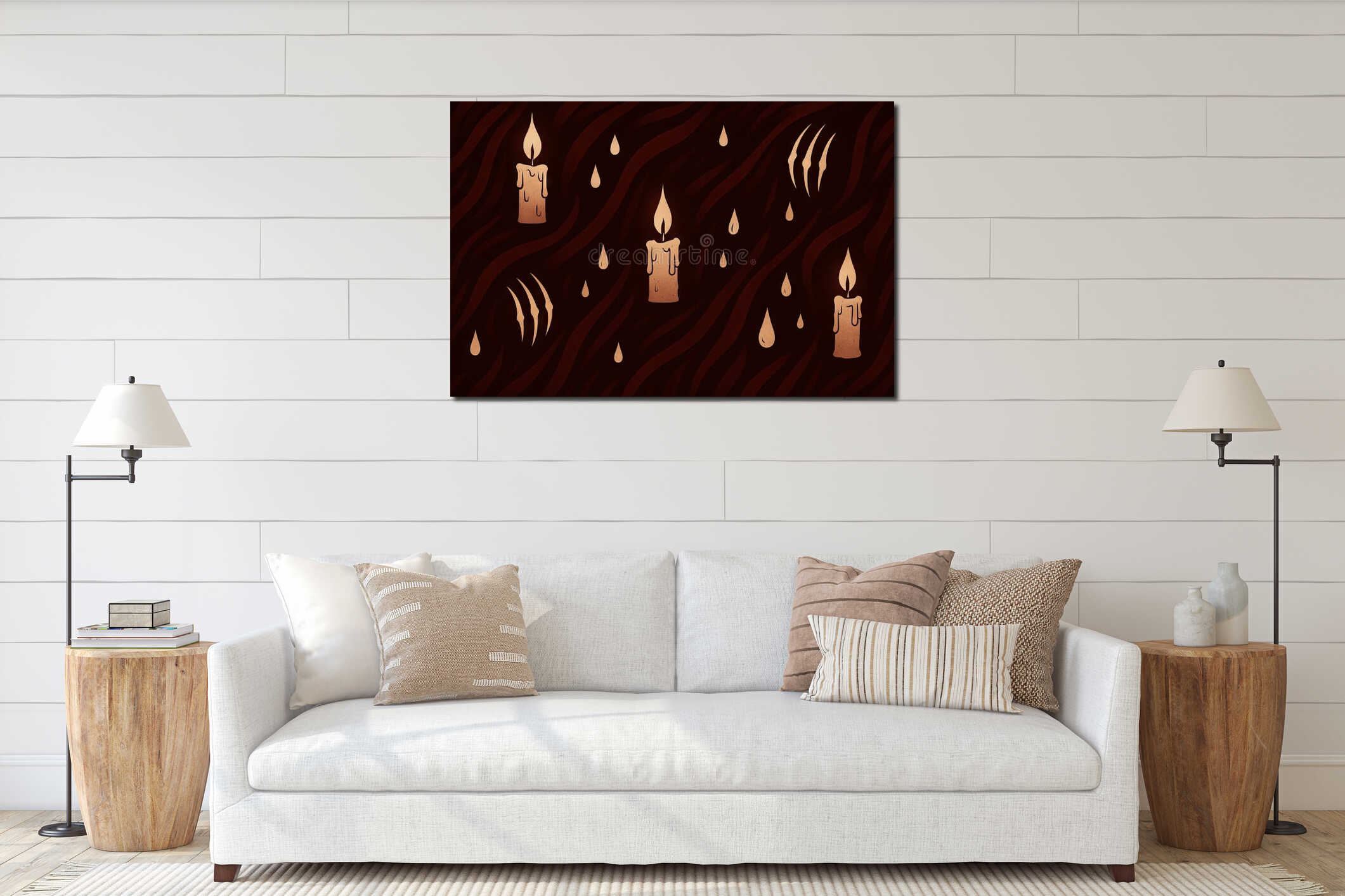 Canvas hanging interior mockup