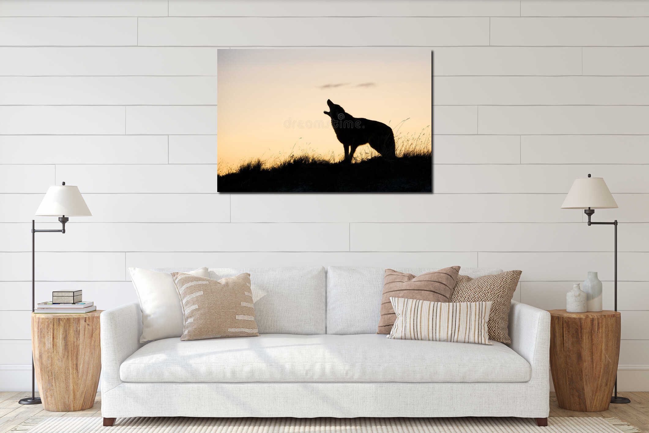 Canvas hanging interior mockup