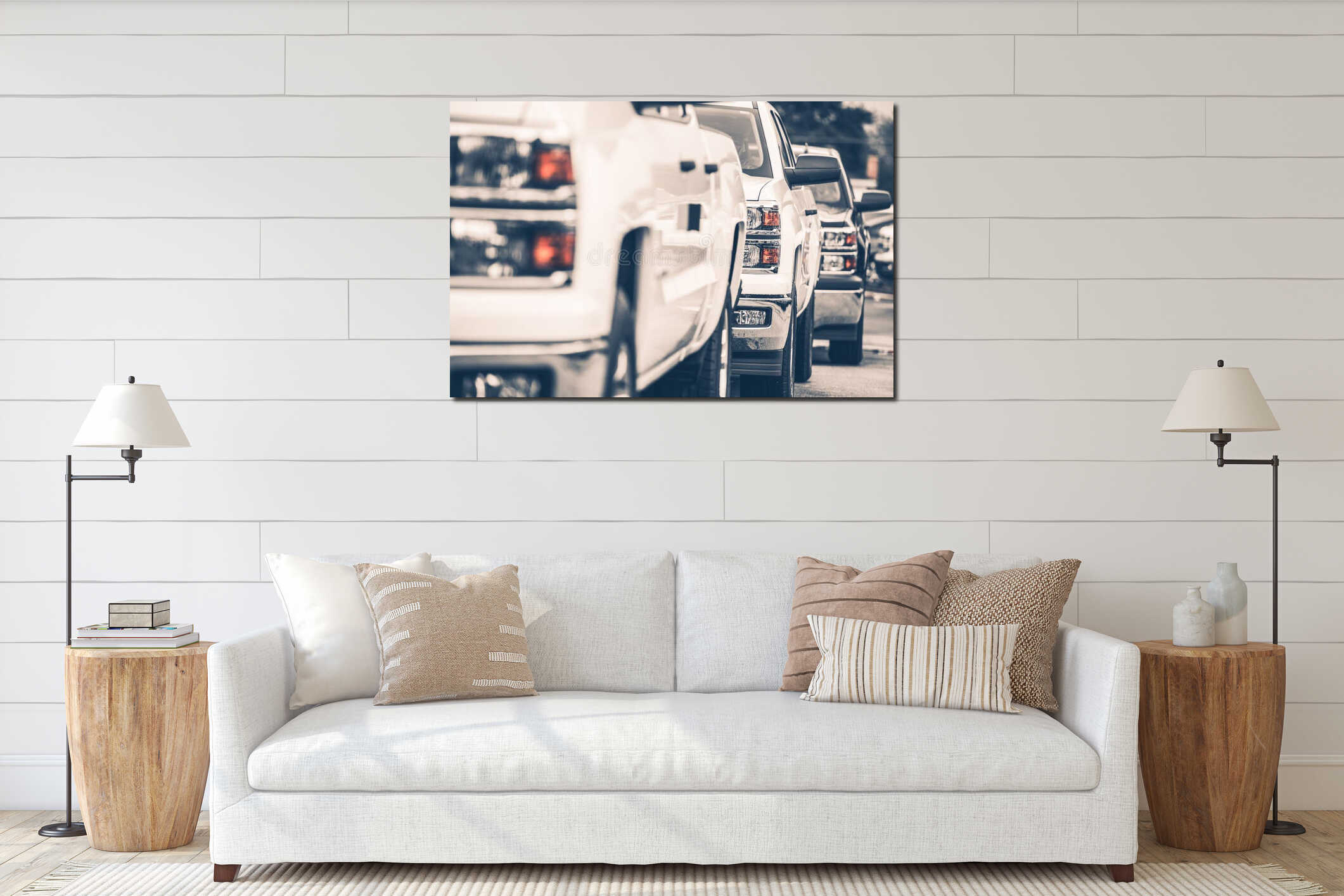 Canvas hanging interior mockup