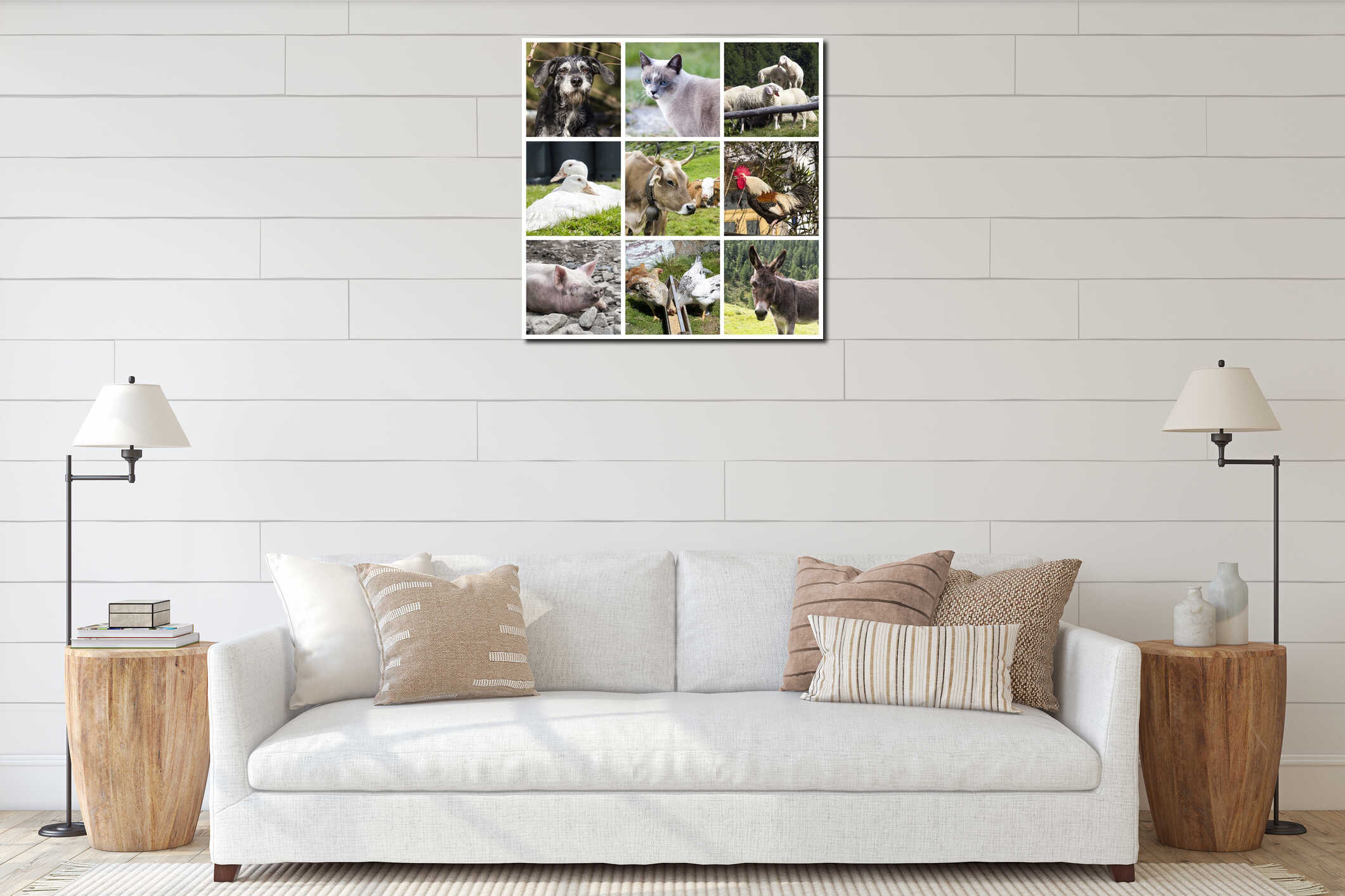 Canvas hanging interior mockup