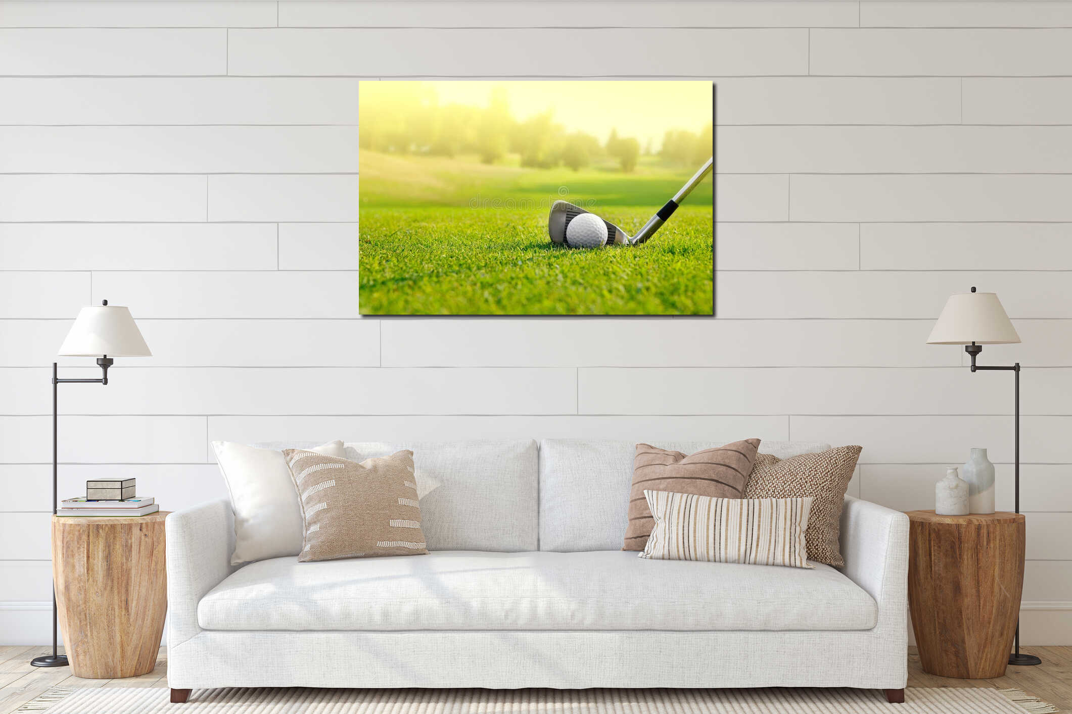 Canvas hanging interior mockup
