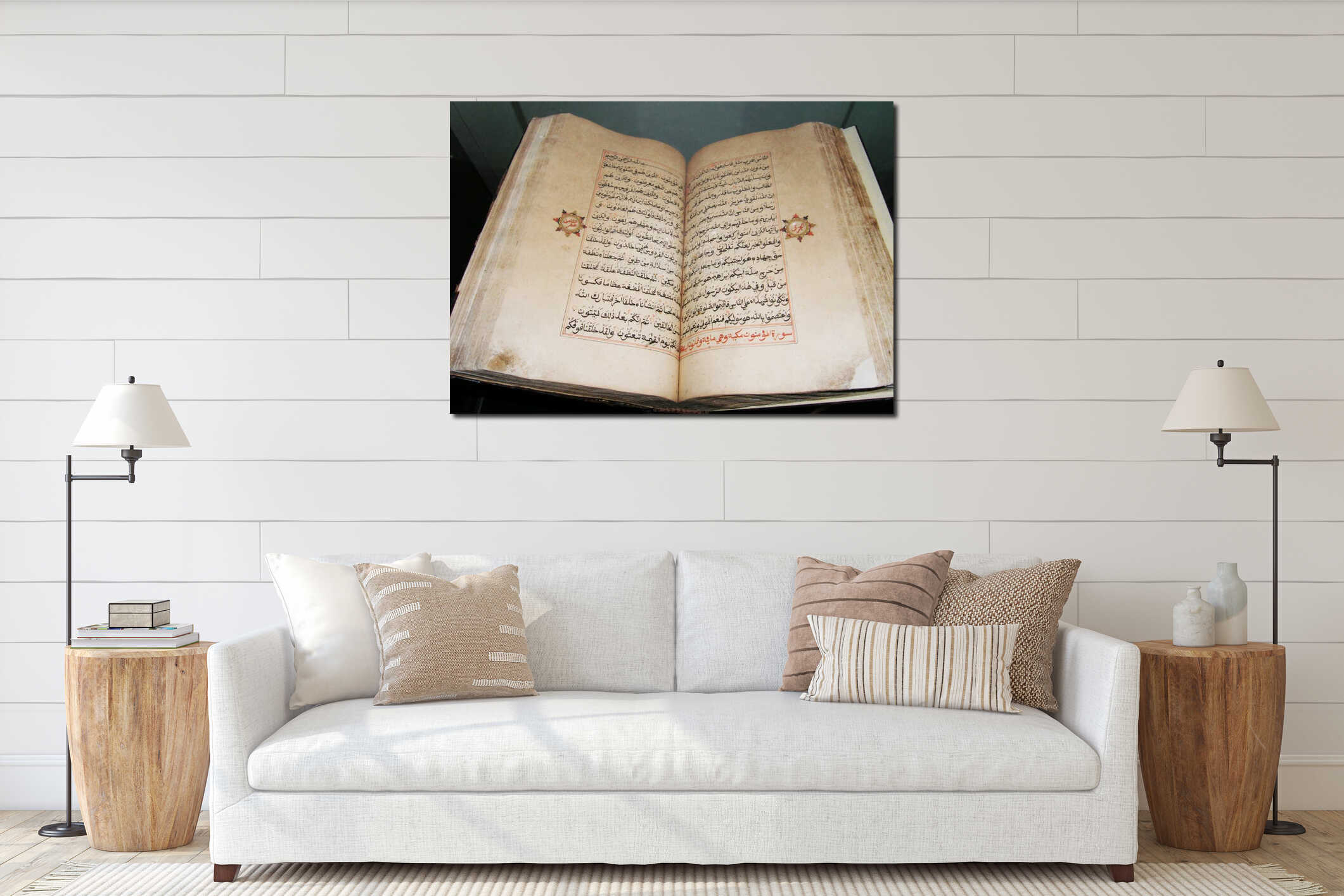 Canvas hanging interior mockup