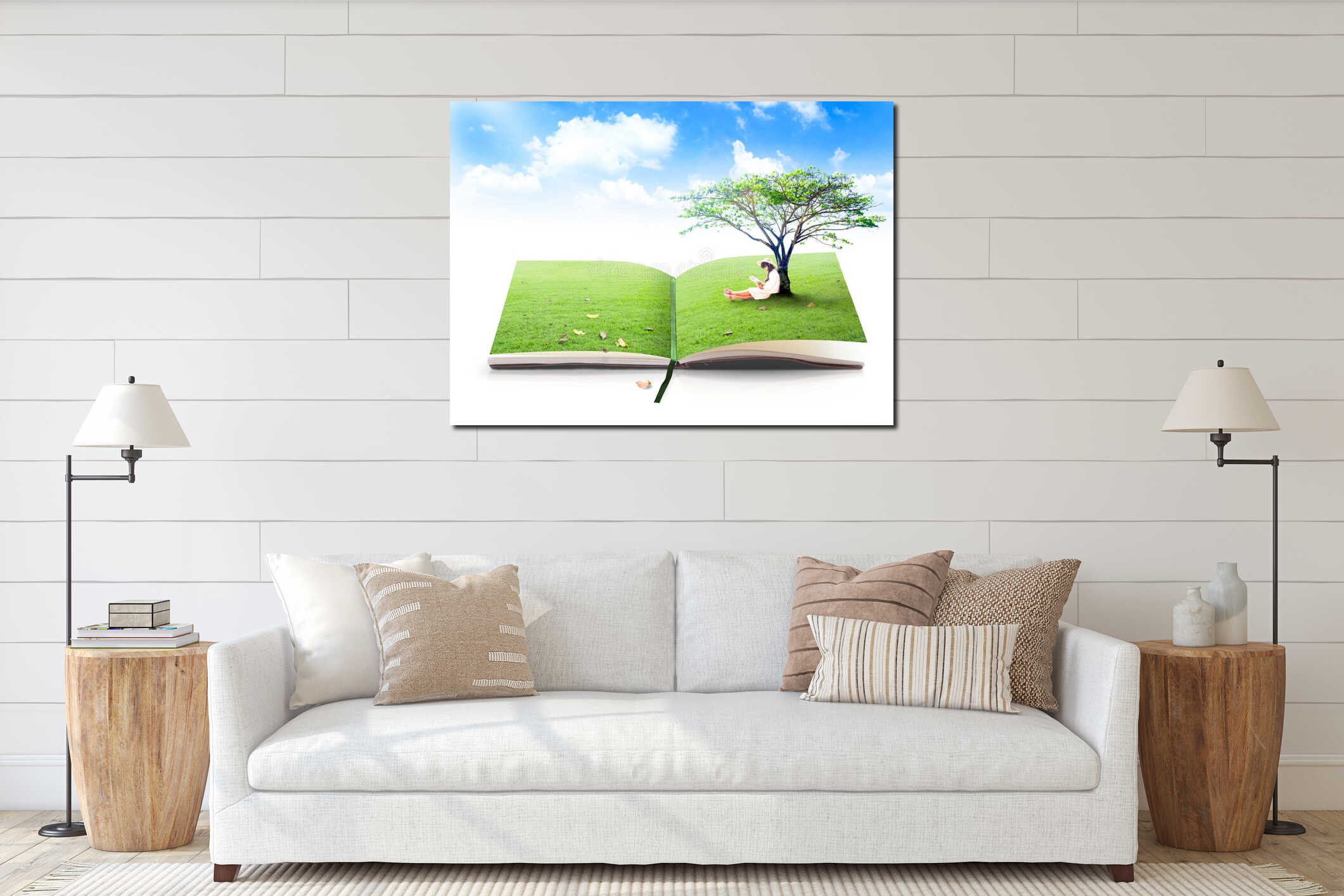 Canvas hanging interior mockup
