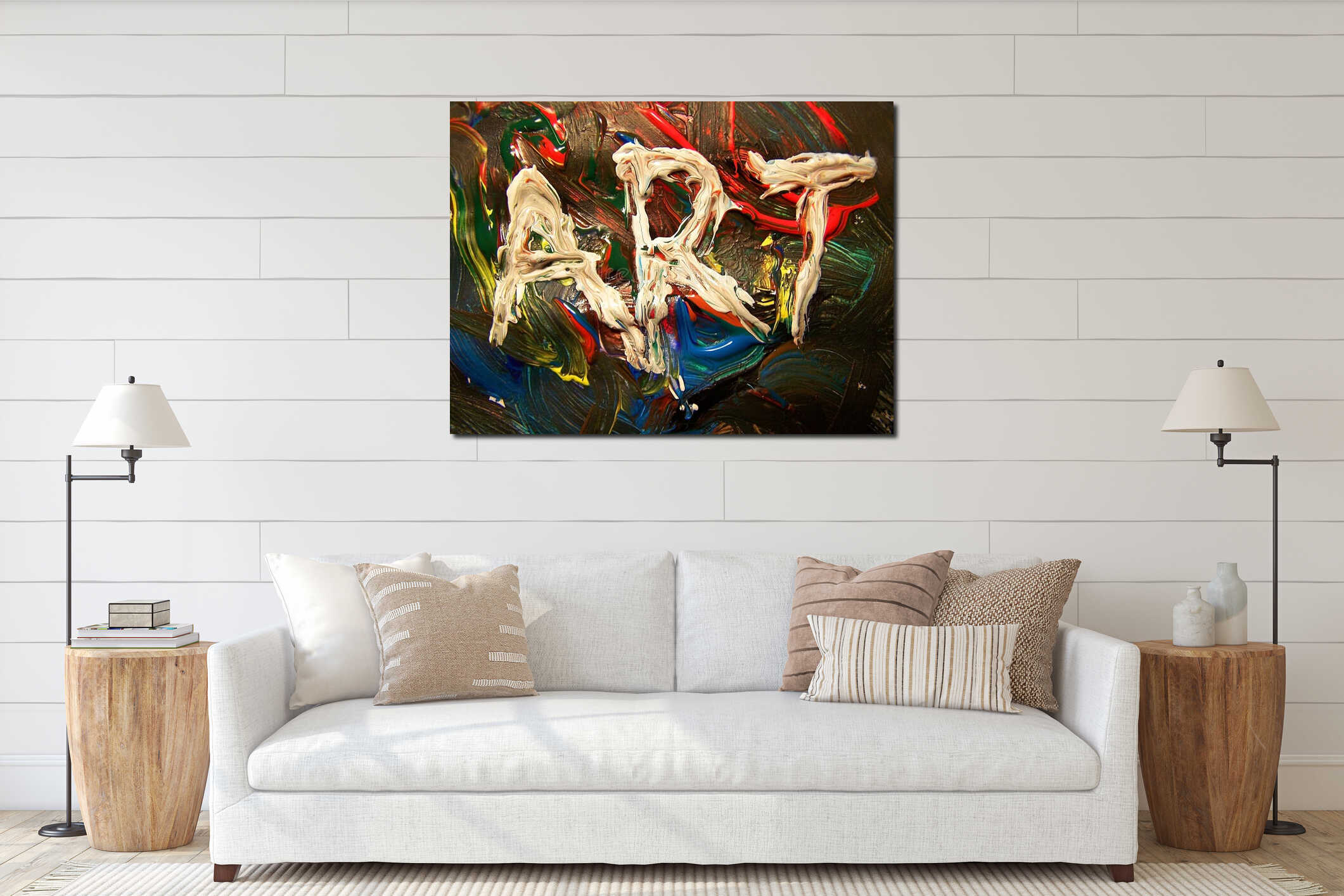 Canvas hanging interior mockup