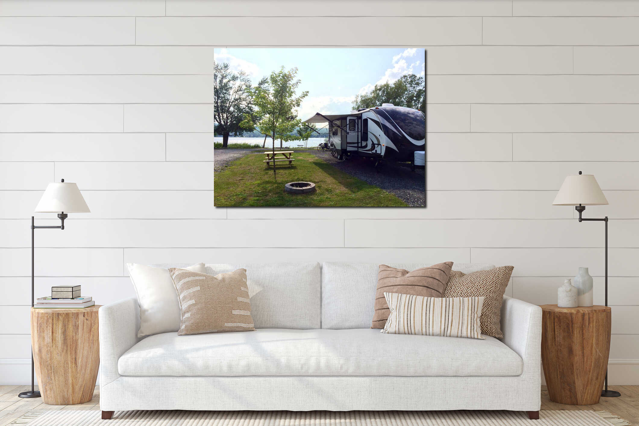 Canvas hanging interior mockup