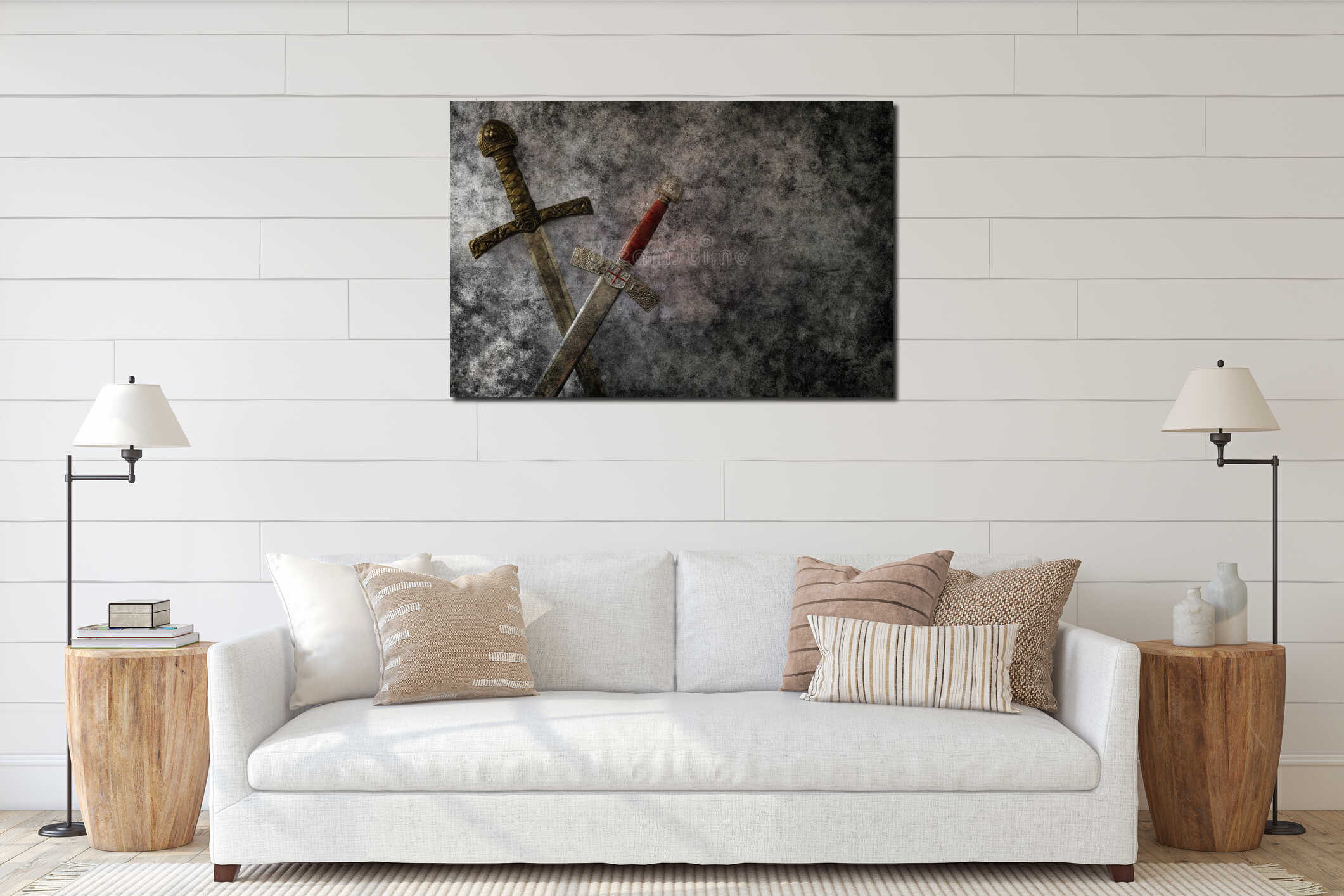 Canvas hanging interior mockup