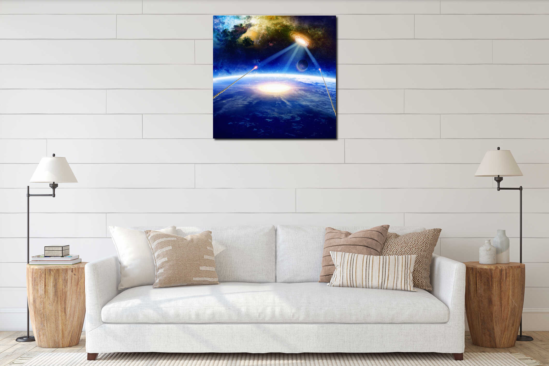 Canvas hanging interior mockup