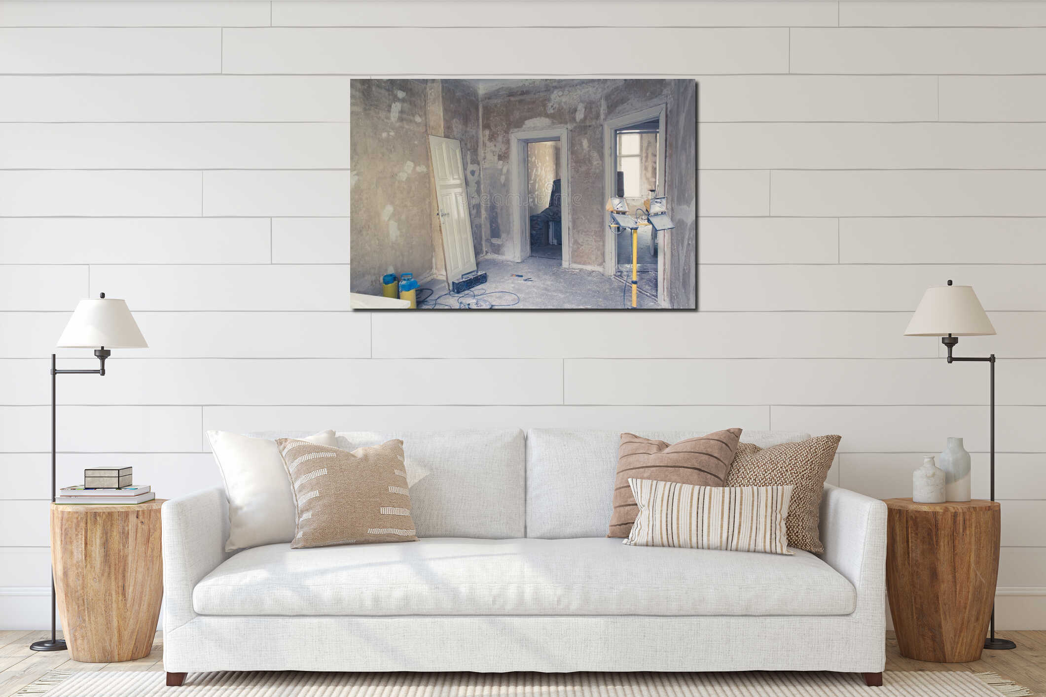 Canvas hanging interior mockup