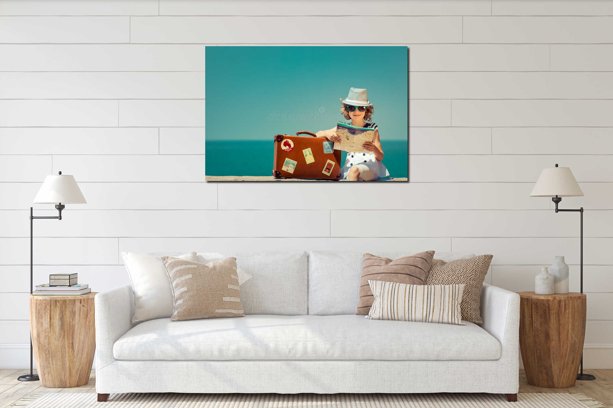Canvas hanging interior mockup