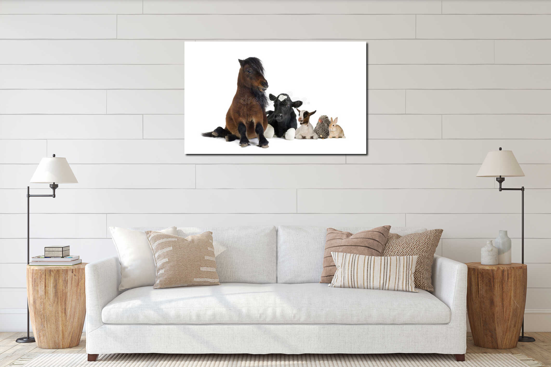 Canvas hanging interior mockup