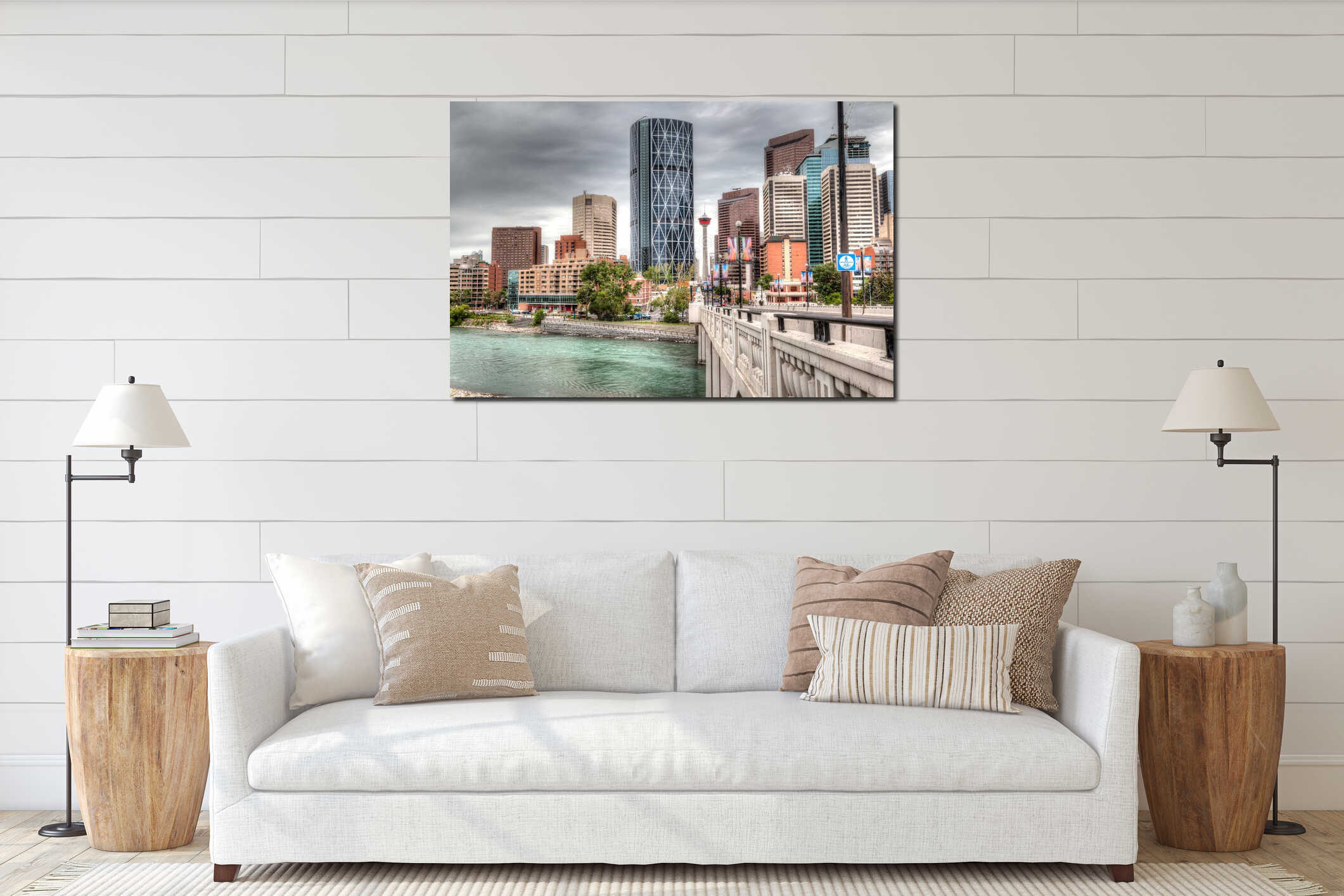 Canvas hanging interior mockup