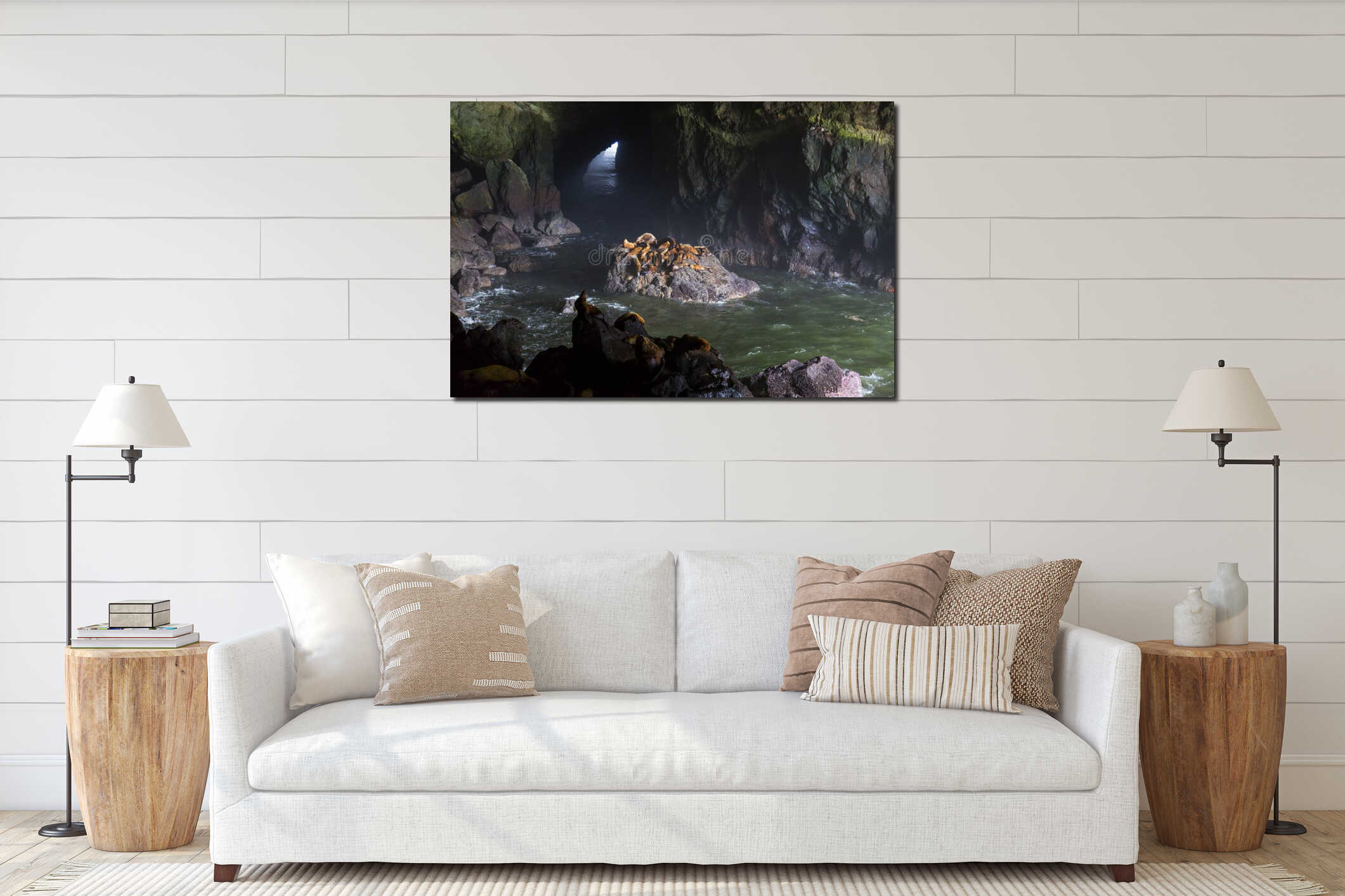 Canvas hanging interior mockup