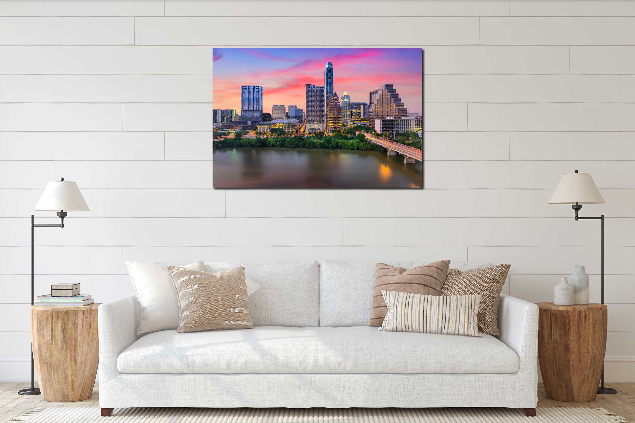 Canvas hanging interior mockup