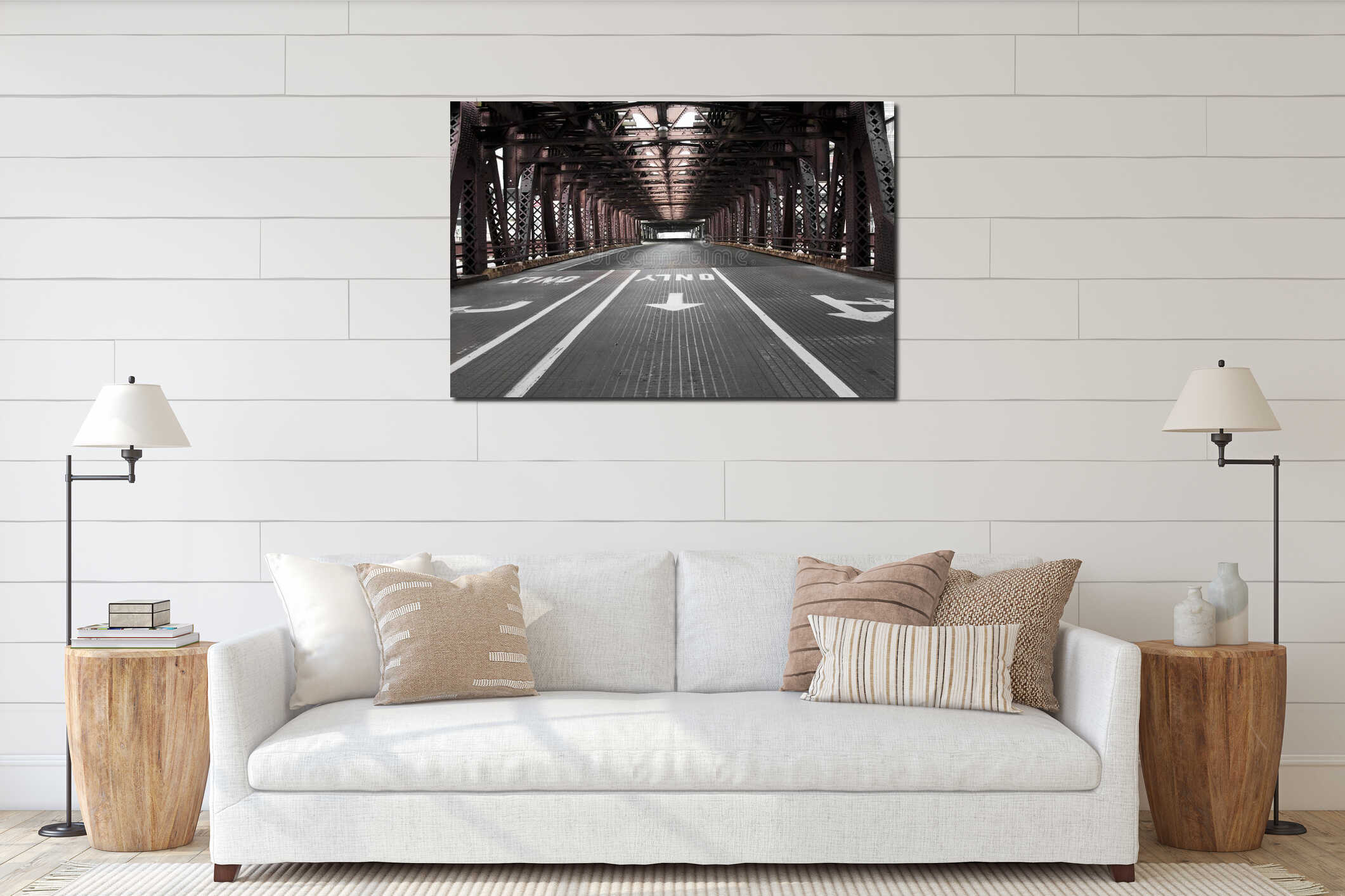 Canvas hanging interior mockup