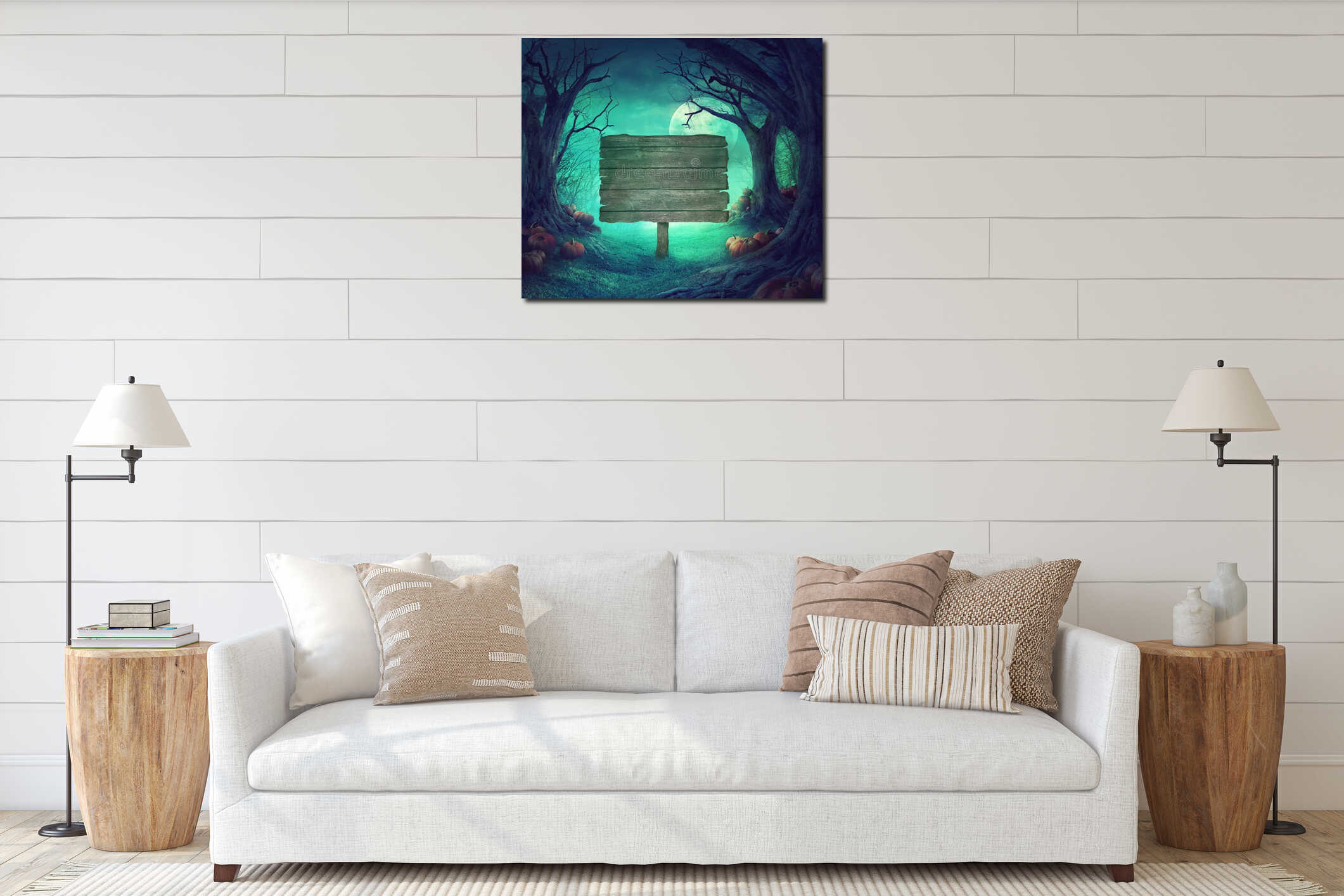 Canvas hanging interior mockup