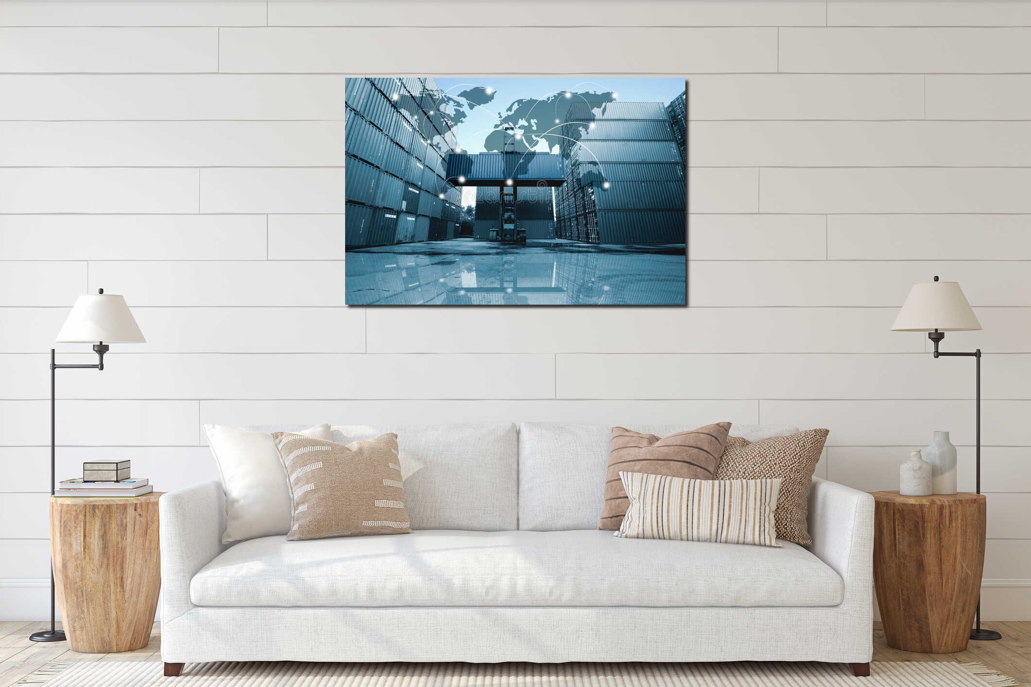 Canvas hanging interior mockup