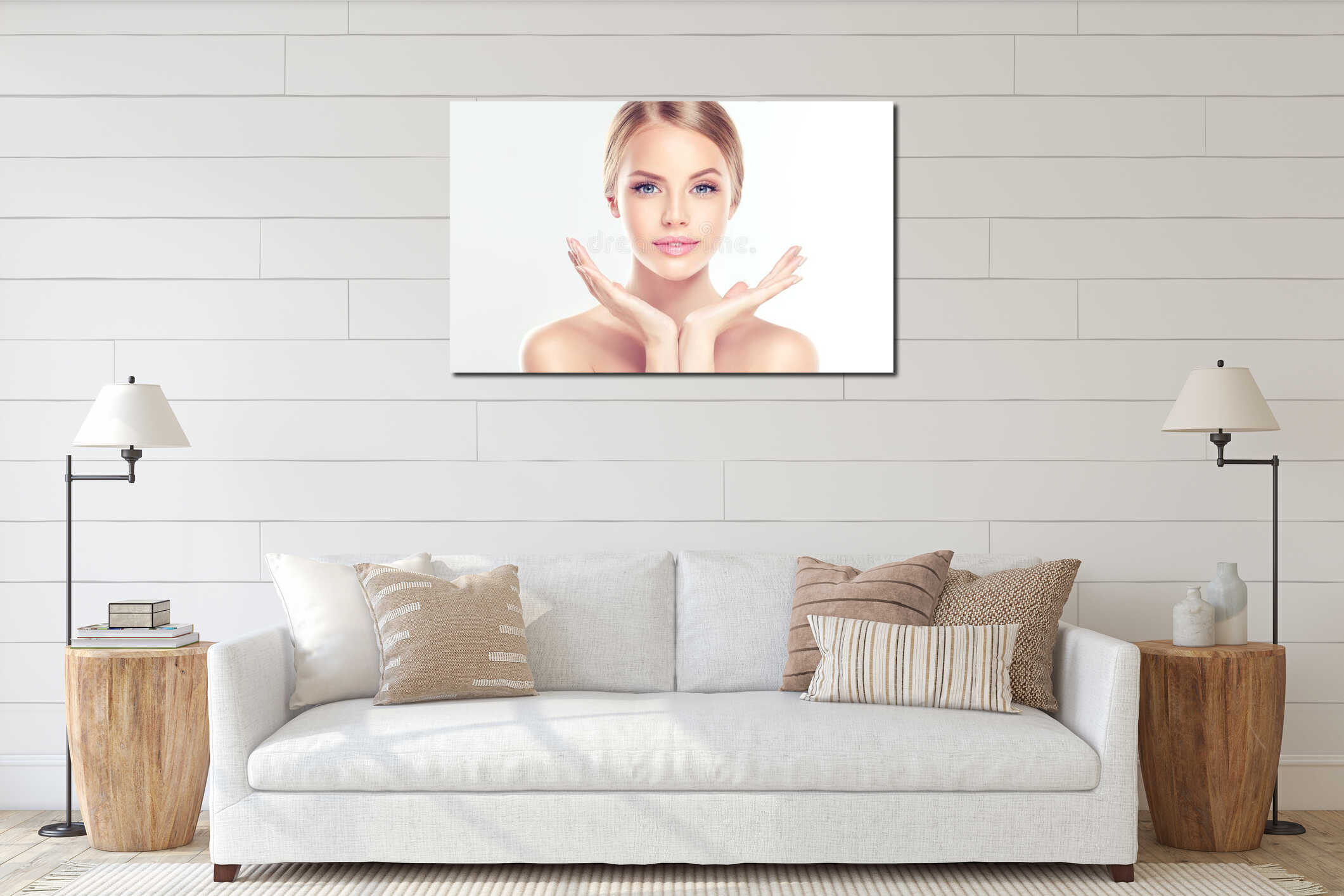 Canvas hanging interior mockup
