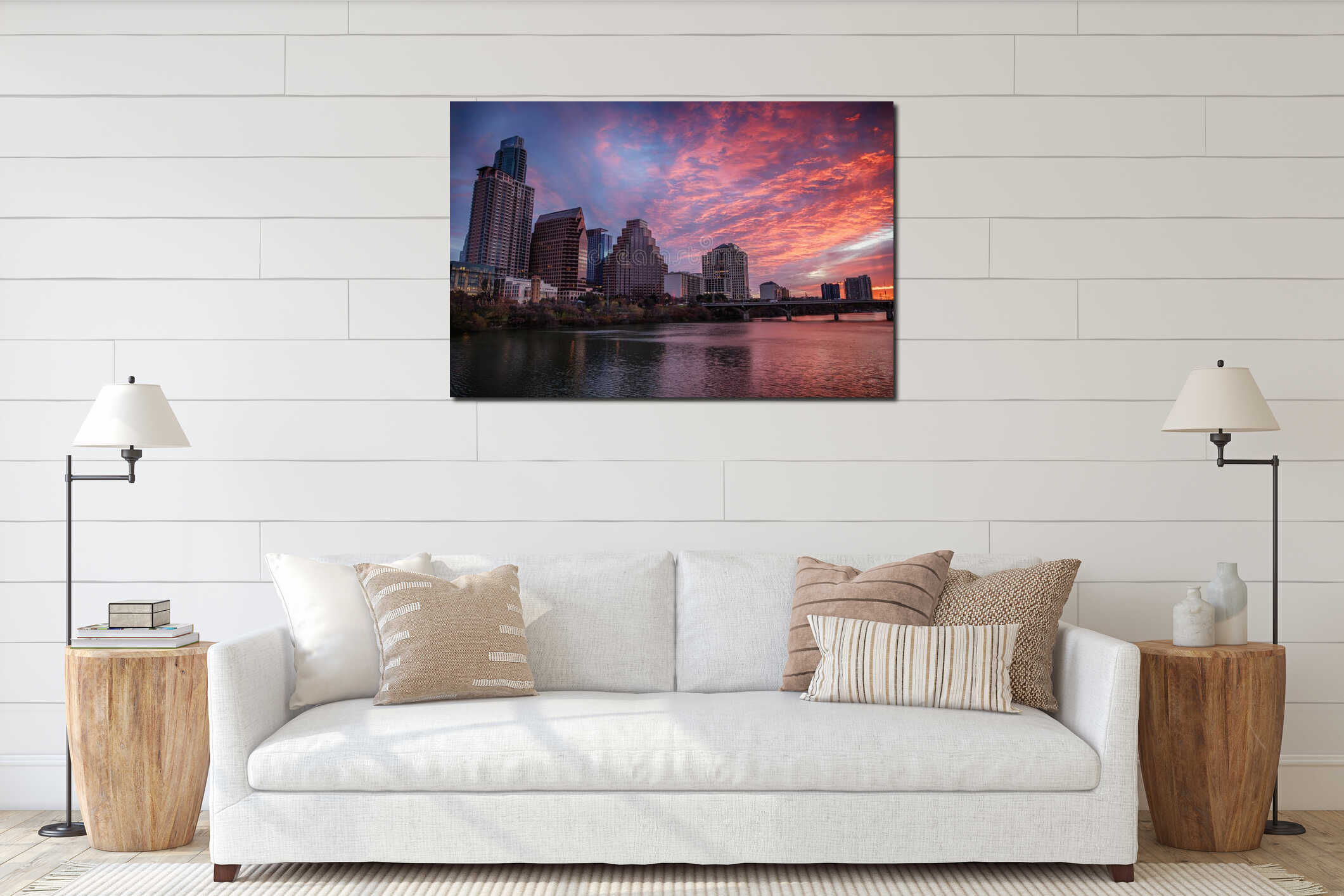 Canvas hanging interior mockup