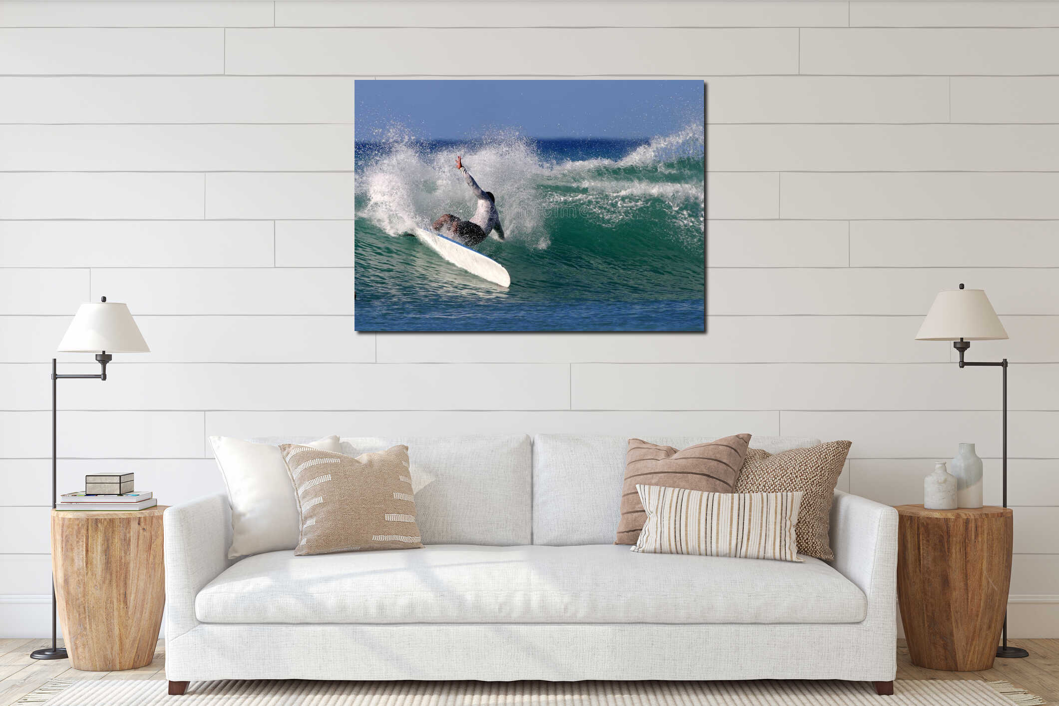 Canvas hanging interior mockup