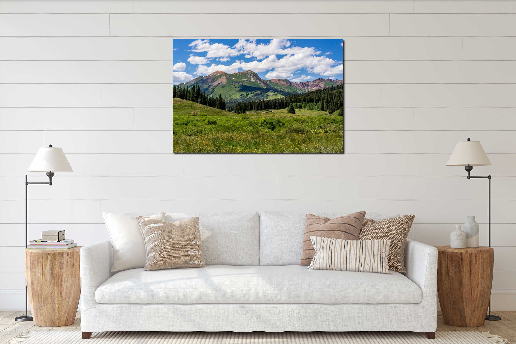 Canvas hanging interior mockup