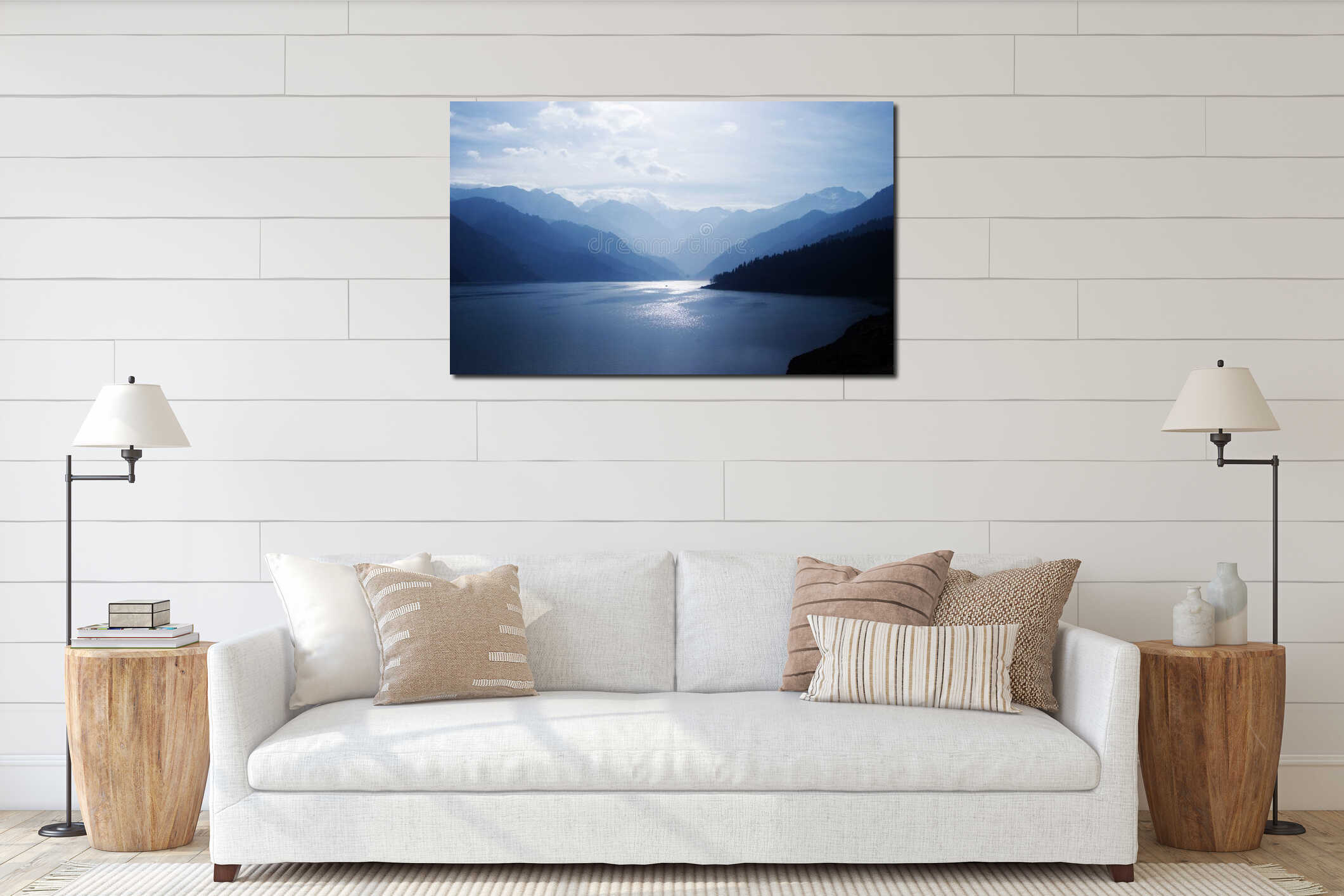 Canvas hanging interior mockup