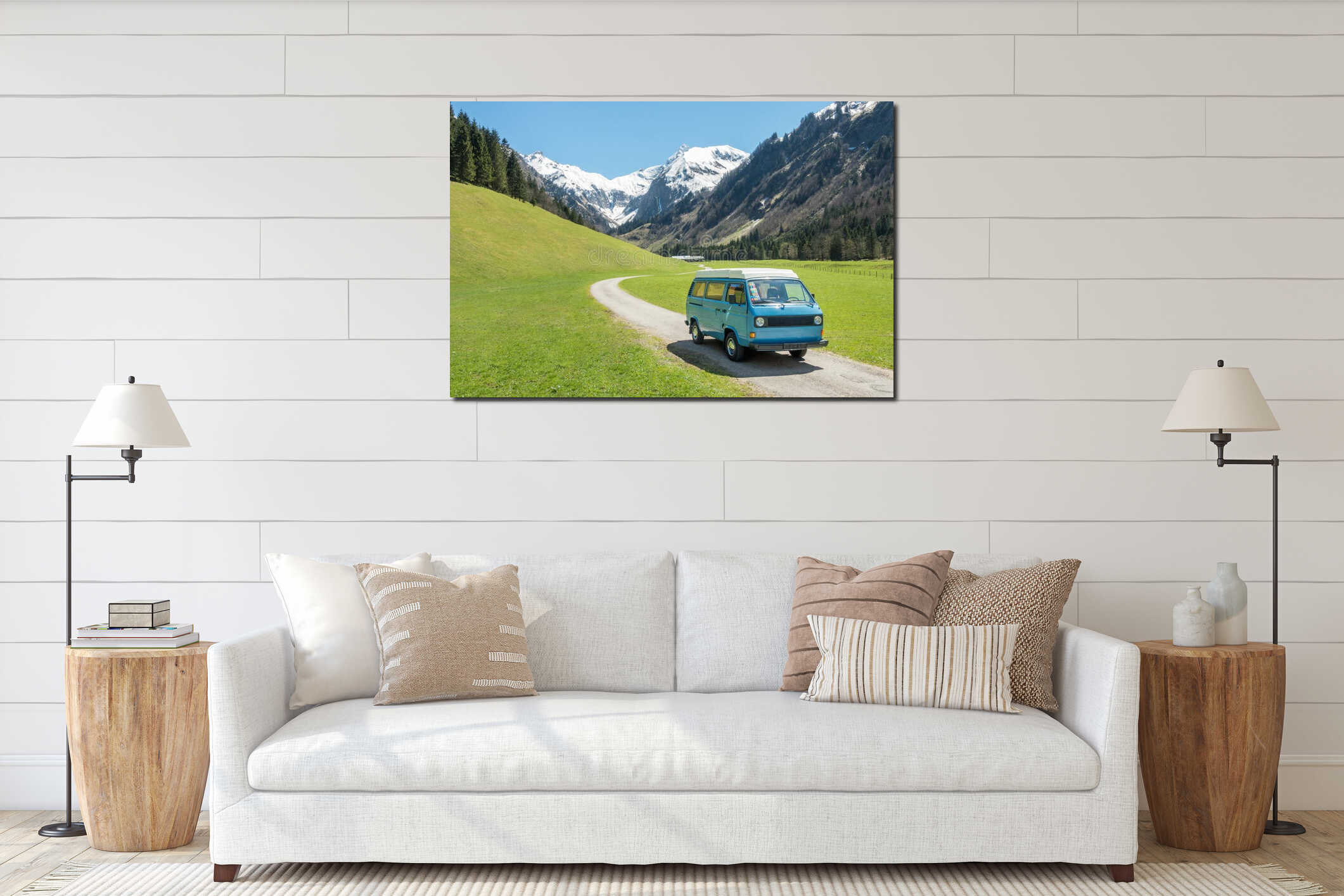 Canvas hanging interior mockup
