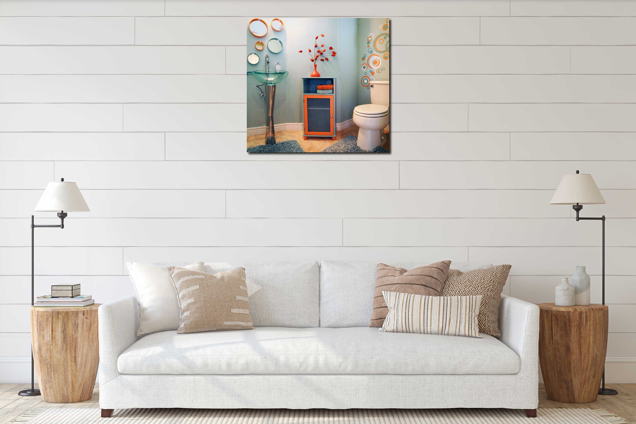 Canvas hanging interior mockup