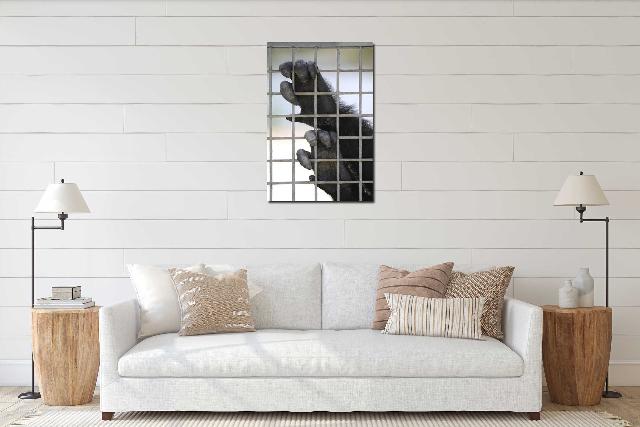 Canvas hanging interior mockup