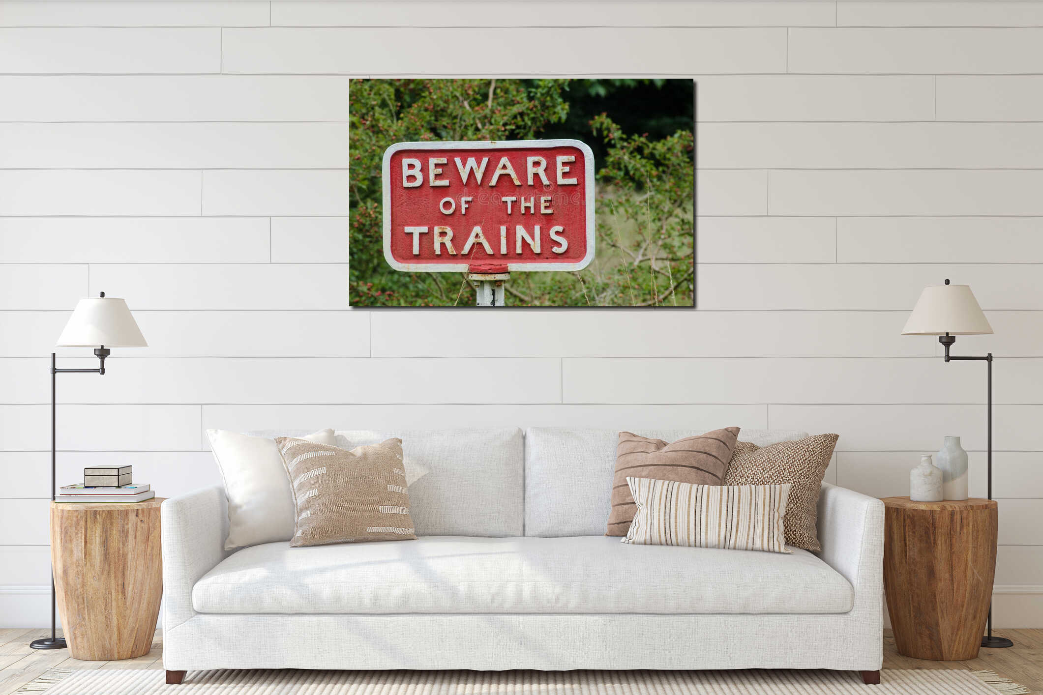 Canvas hanging interior mockup