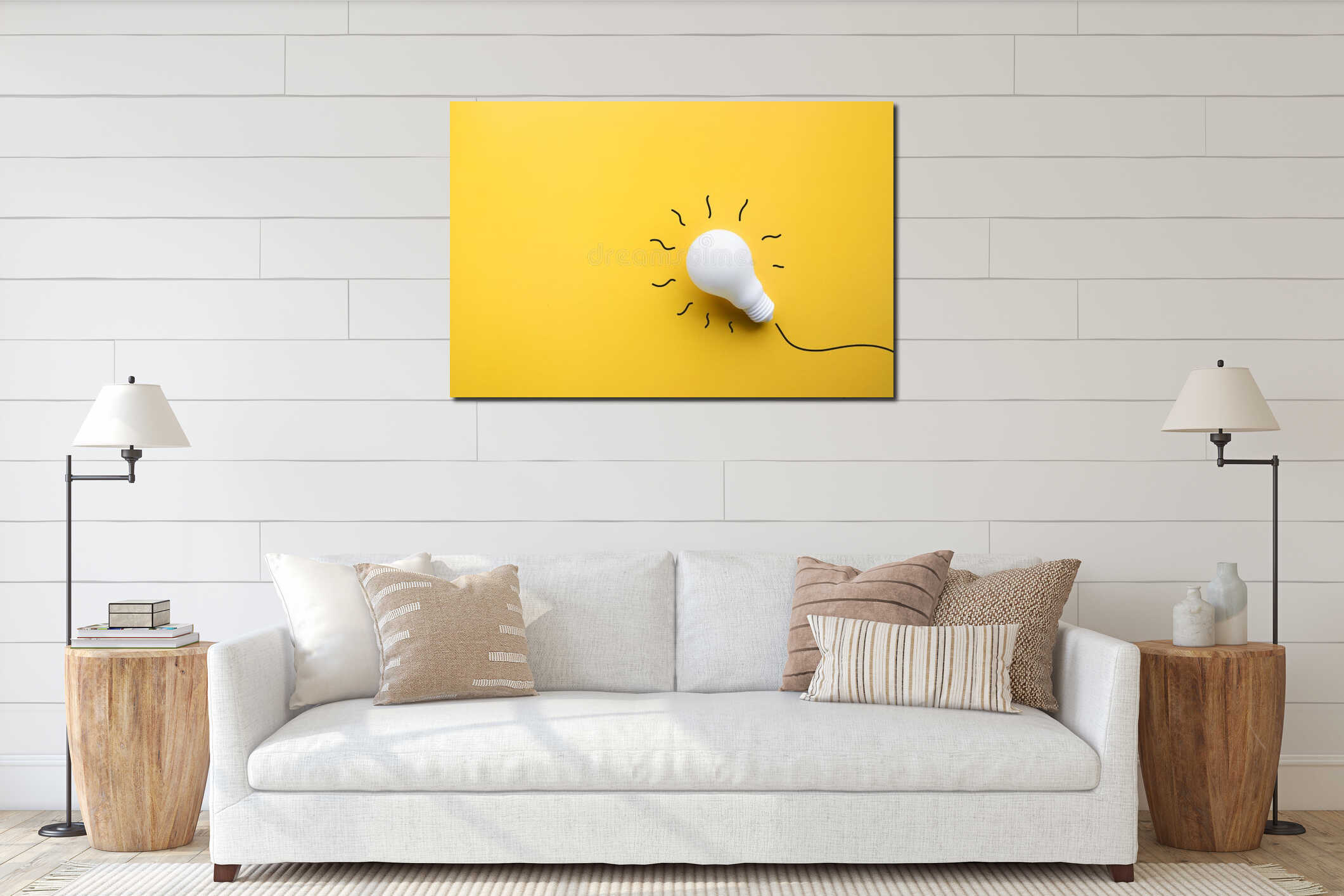 Canvas hanging interior mockup